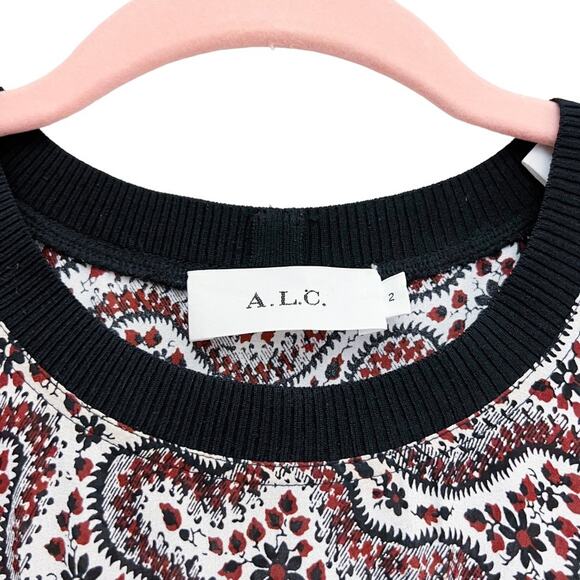 A.L.C. Sandra 100%‎ Silk Cutout Floral Patterned Midi Dress Size 2 - Picture 13 of 16